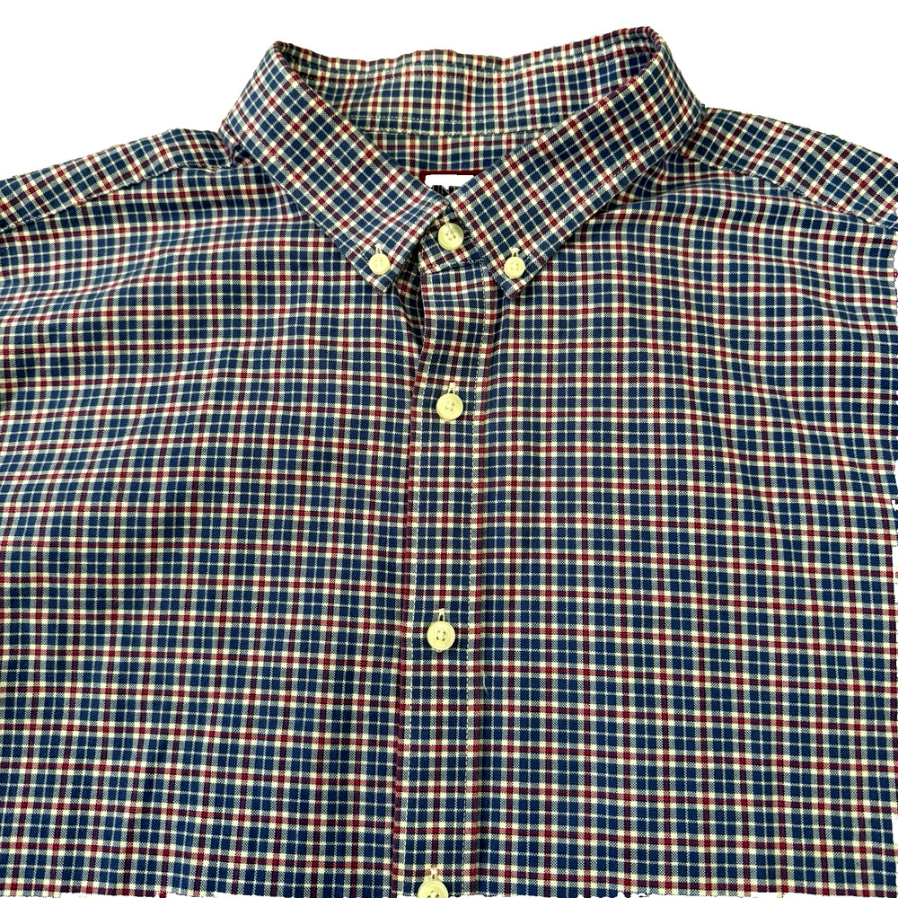 UNTUCKit Oxford Shirt Mens XXL Blue Red Plaid Long Sleeve 100% Cotton
